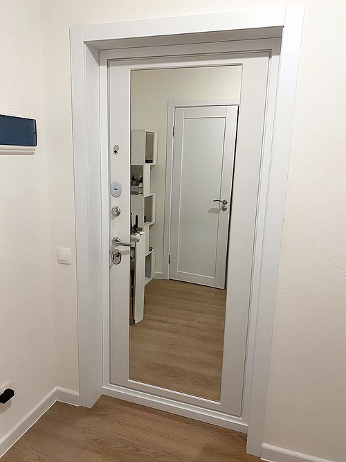 Дверь МДФ в квартиру с зеркалом