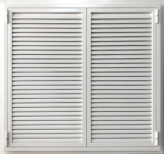 Двустворчатые ставни-жалюзи на окно
